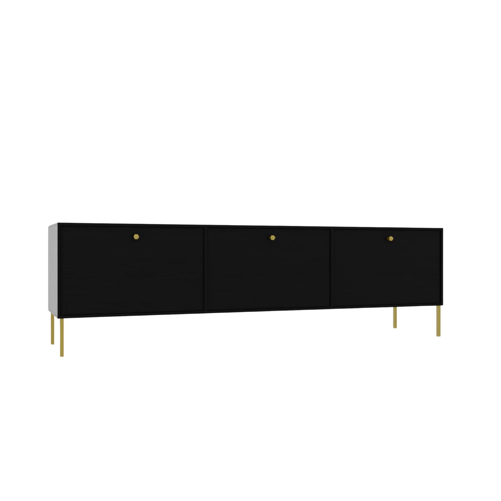 TV stolík Tilina 3D 180 cm čierny/zlatý