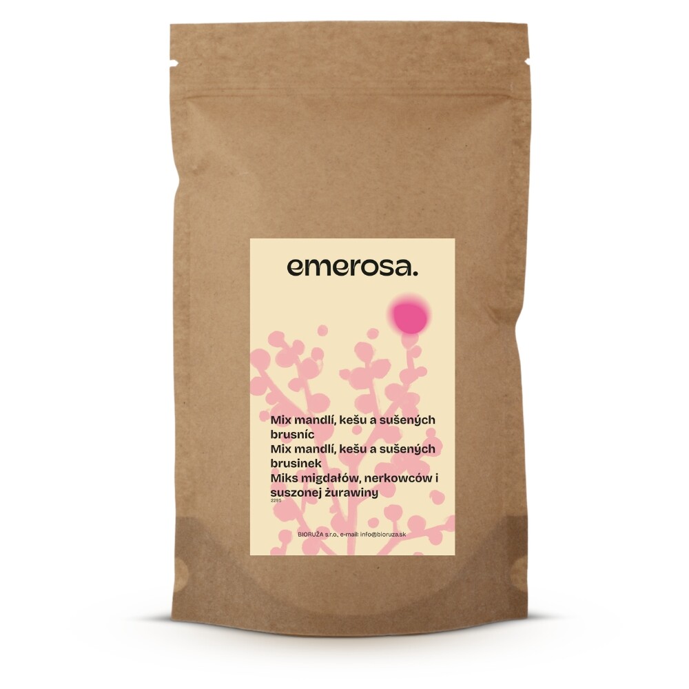 Mix mandlí, kešu a sušených brusníc Emerosa 250g