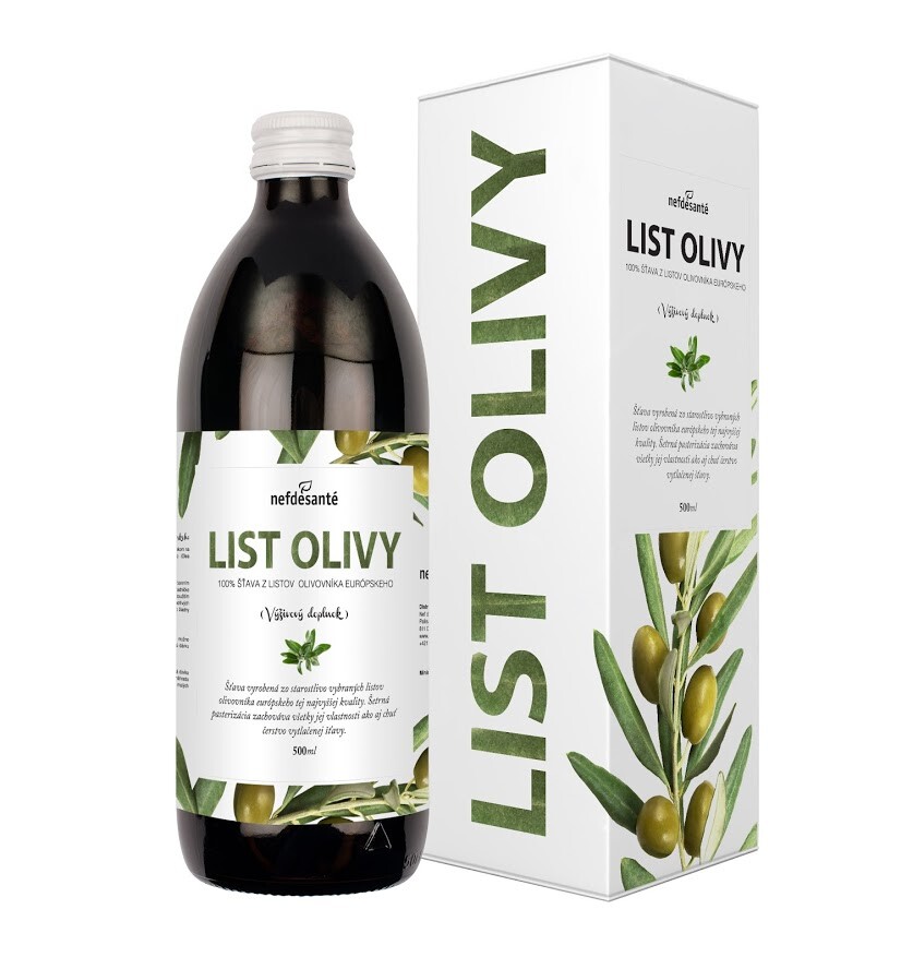 Nefdesante Akcia spotreba 50%  30.09.26 LIST OLIVY (100 % šťava z listov olivovníka európskeho 500 ml)-1 500 ml
