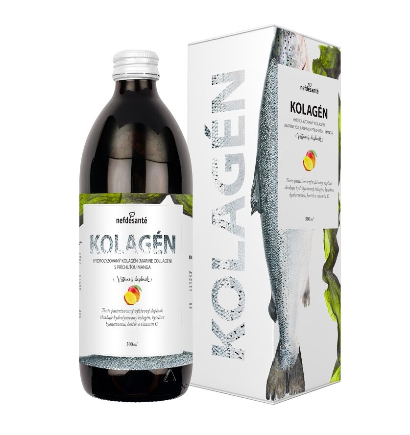 Nefdesante Akcia spotreba 50 % 25.9.26 KOLAGÉN (hydrolyzovaný kolagén s príchuťou manga 500 ml)-1 500 ml