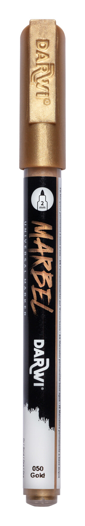 DARWI MARBEL - Univerzálna akrylová fixka (2 mm) 2 mm hrot, 050 - gold (zlatá), 1 ks