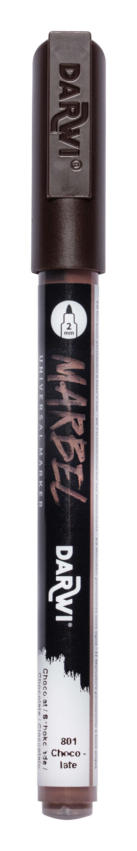 DARWI MARBEL - Univerzálna akrylová fixka (2 mm) 2 mm hrot, 801 - chocolate (čokoládová), 1 ks