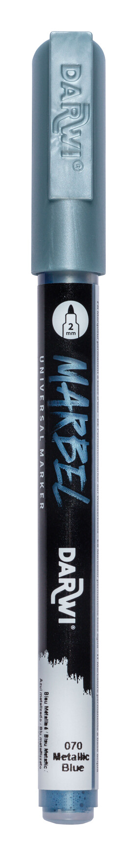 DARWI MARBEL - Univerzálna akrylová fixka (2 mm) 2 mm hrot, 070 - metallic blue (metalická modrá), 1 ks