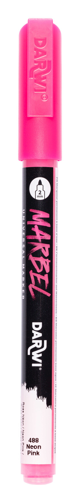 DARWI MARBEL - Univerzálna akrylová fixka (2 mm) 2 mm hrot, 488 - neon pink (neónová ružová), 1 ks