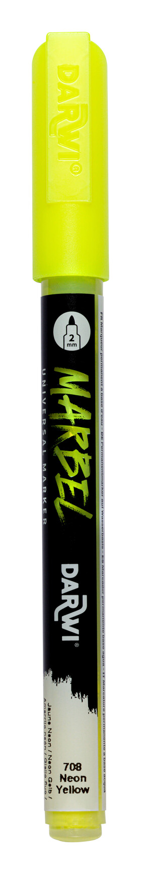 DARWI MARBEL - Univerzálna akrylová fixka (2 mm) 2 mm hrot, 708 - neon yellow (neónová žltá), 1 ks