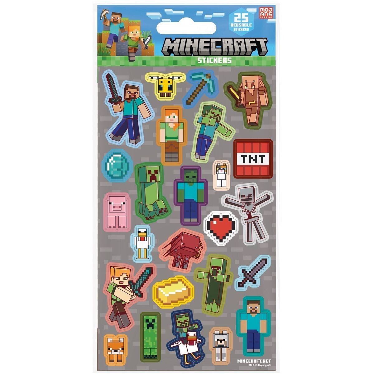 Pyramid International Minecraft Samolepky šedej