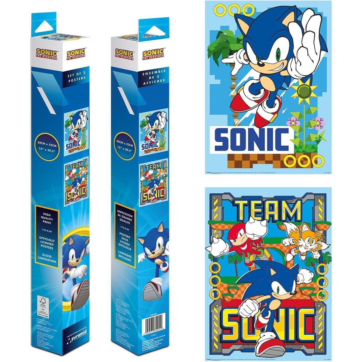 Paladone Sonic Set plagátov mini 2 ks
