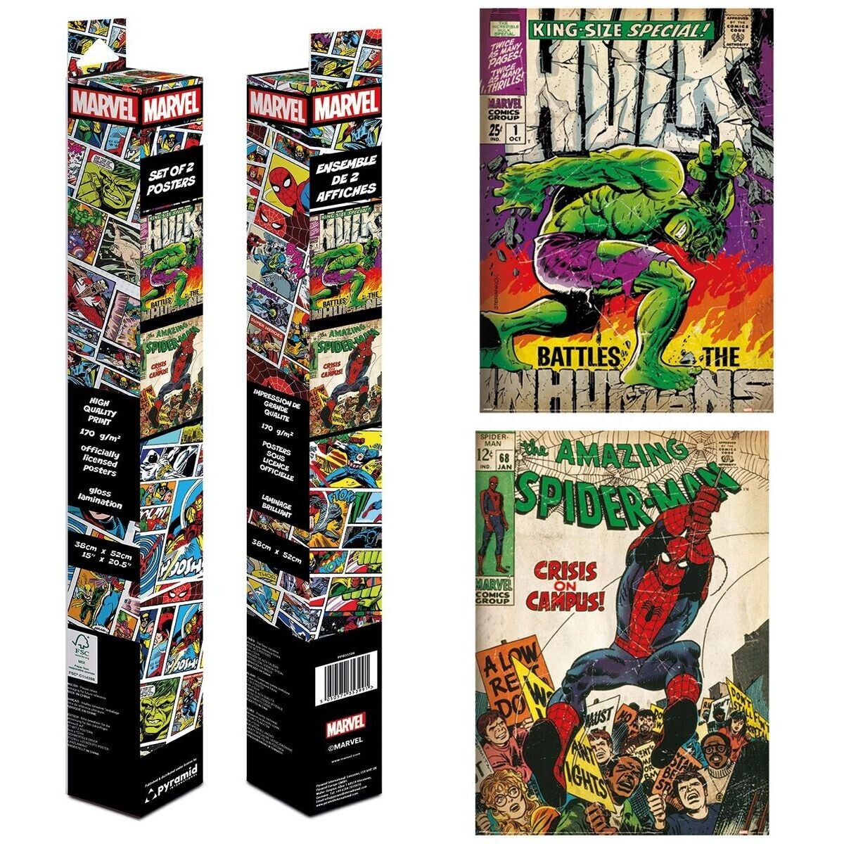 Paladone Marvel Comic Set plagátov mini 2 ks