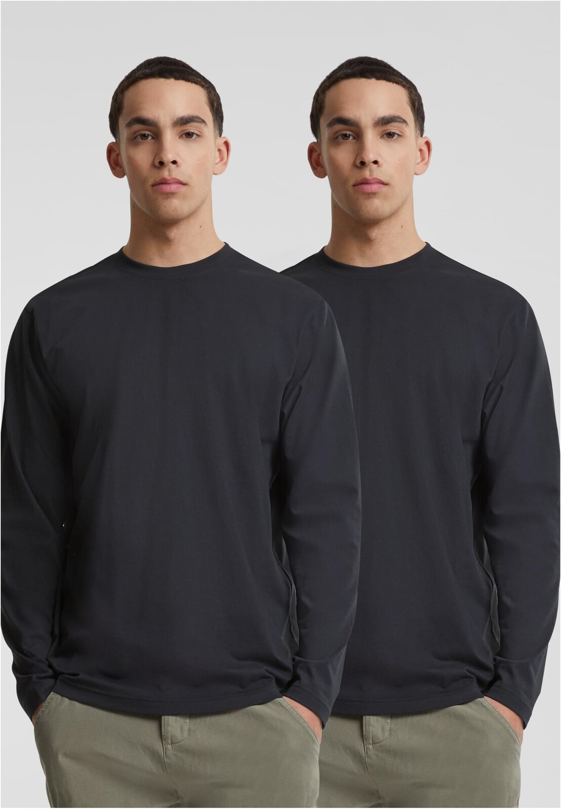 Men's long-sleeved T-shirt 2-Pack black+black