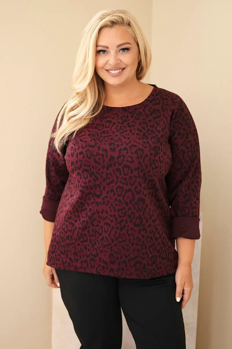 Plus Size blúzka s leopardím vzorom