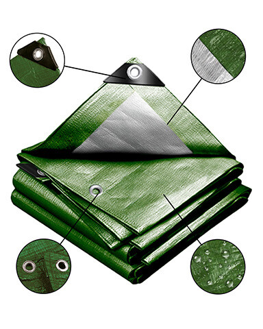 Krycia plachta zeleno - strieborná 4x6 m 130 g/m2.