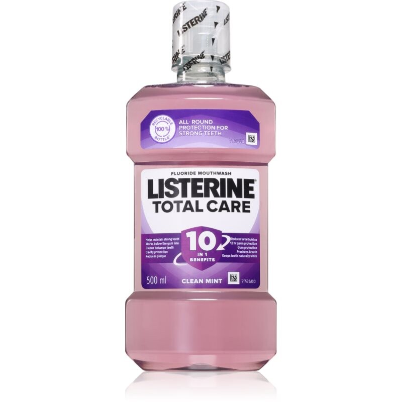 Listerine Total Care Clean Mint ústna voda pre kompletnú ochranu zubov 10 v 1 500 ml