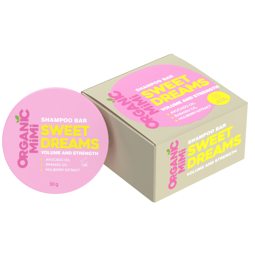 ORGANIC MIMI Sweet Dreams posilňujúci tuhý šampón na vlasy pre objem 50 g