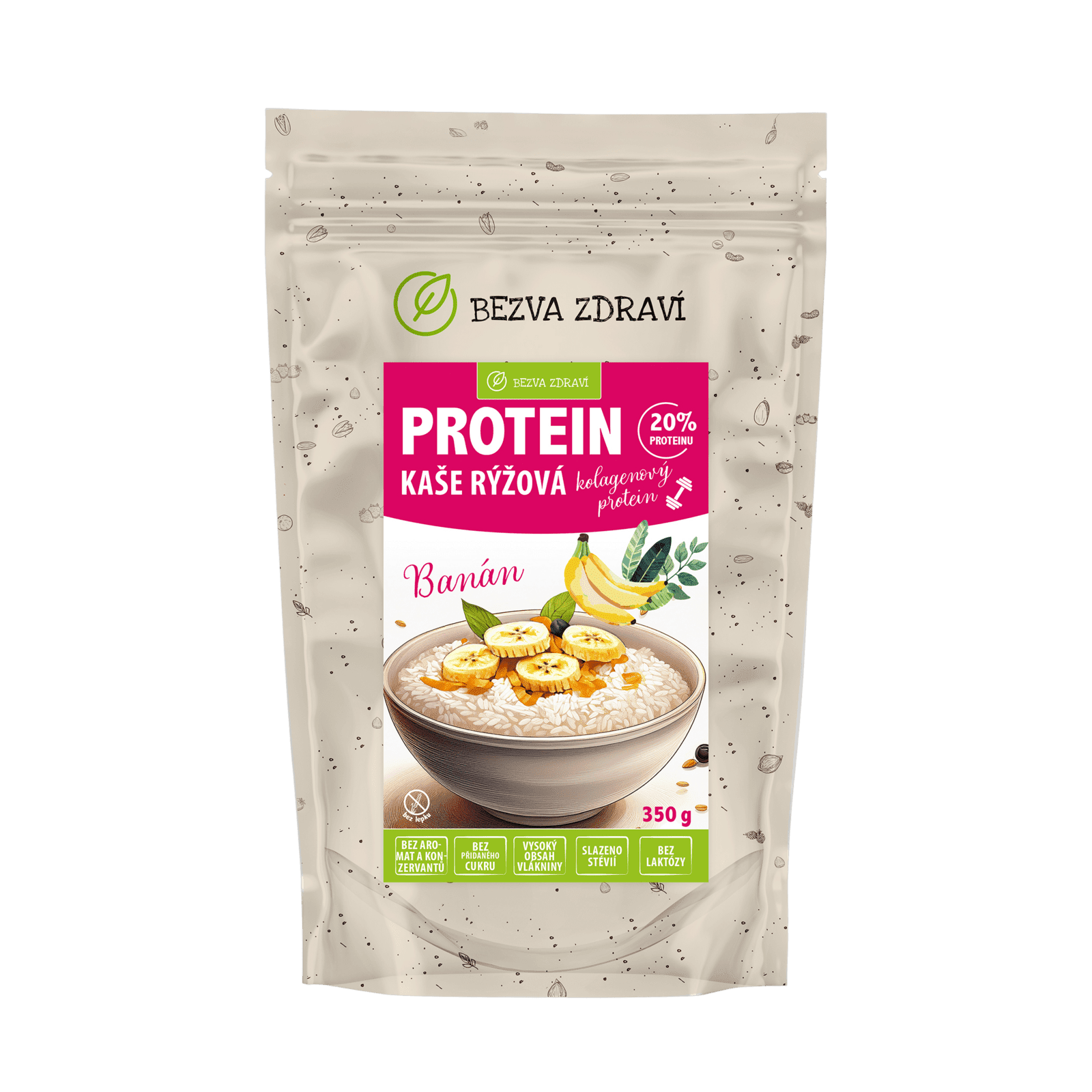 BEZVA MÜSLI Proteínová ryžová kaša s banánom 350 g