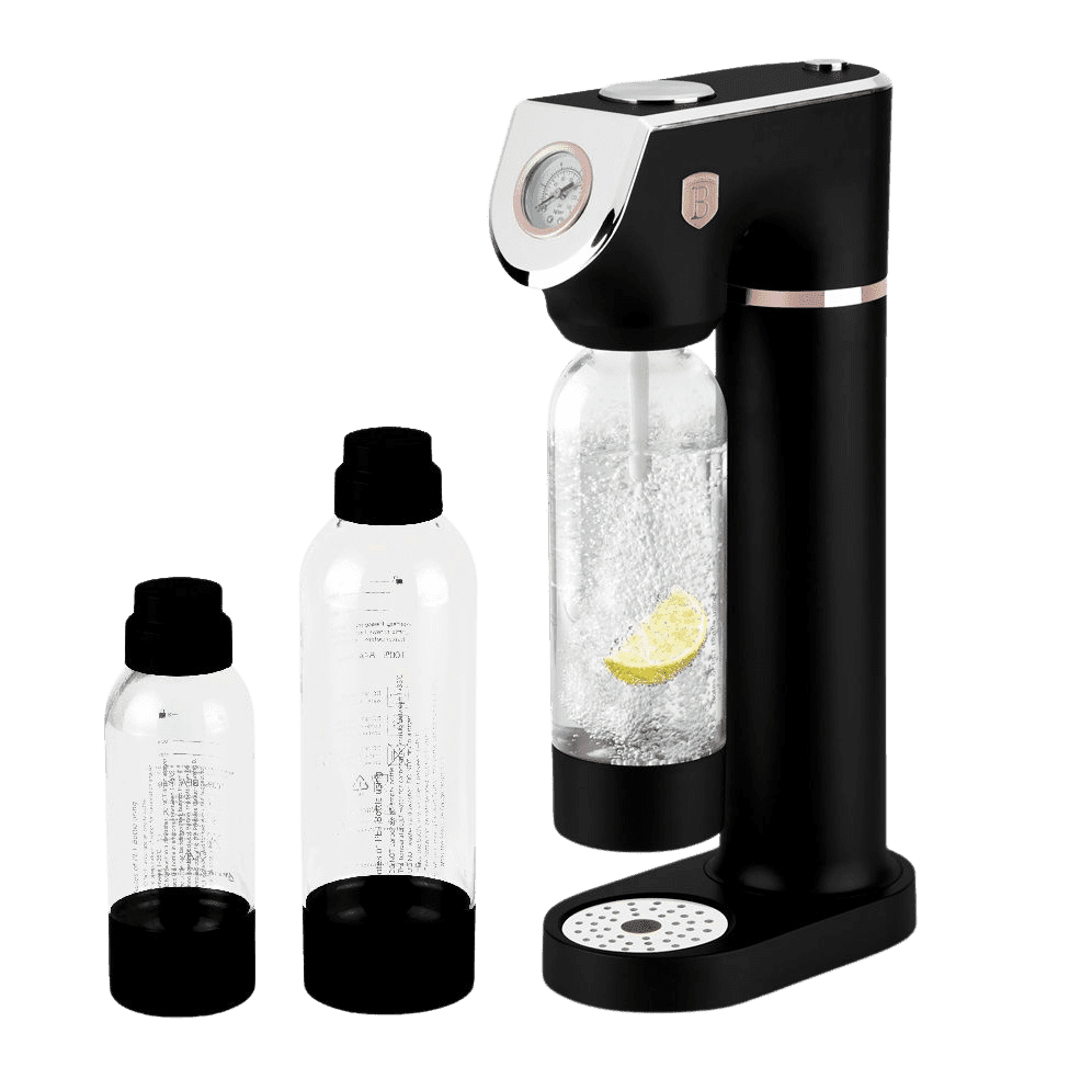 BERLINGER HAUS Výrobník sódy Sodabar + 2 fľaše Black Rose Collection