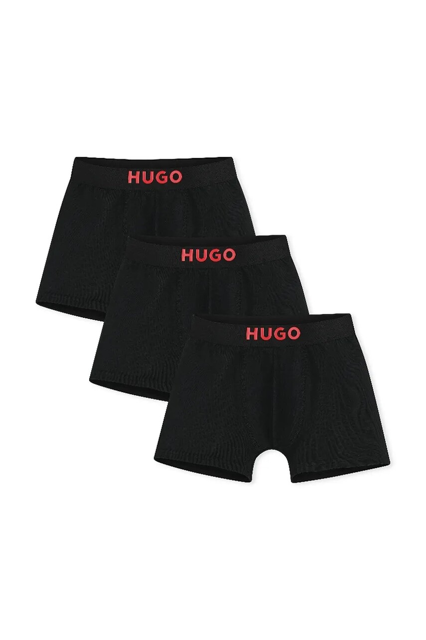 HUGO priliehavé boxerky detské s bavlnou 3-pak