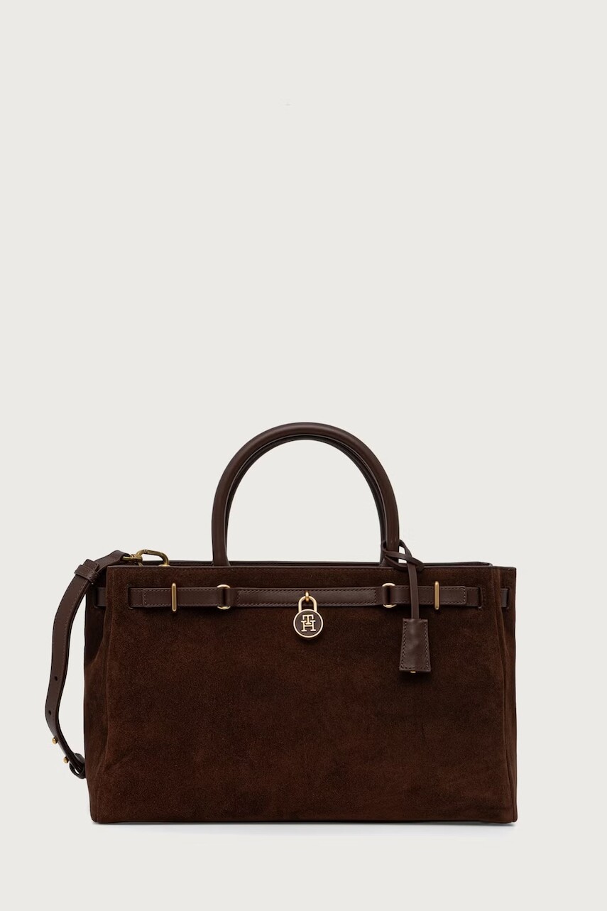 Tommy Hilfiger kabelka typu tote dámska semišová