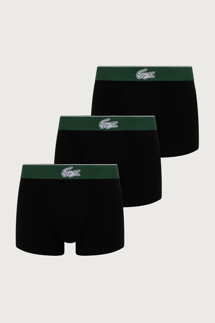 Lacoste priliehavé boxerky pánske bavlnené s elastanom 3-pak