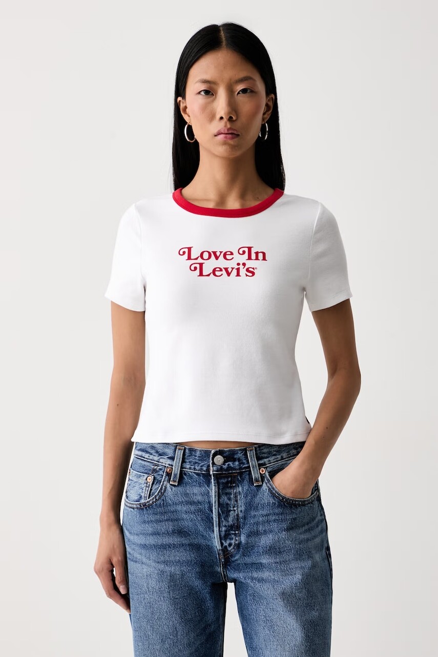 Levi's tričko dámske s bavlnou GR HAYES CROPPED