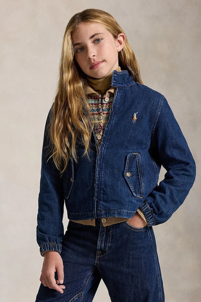 Polo Ralph Lauren džínsová bunda detská bavlnená