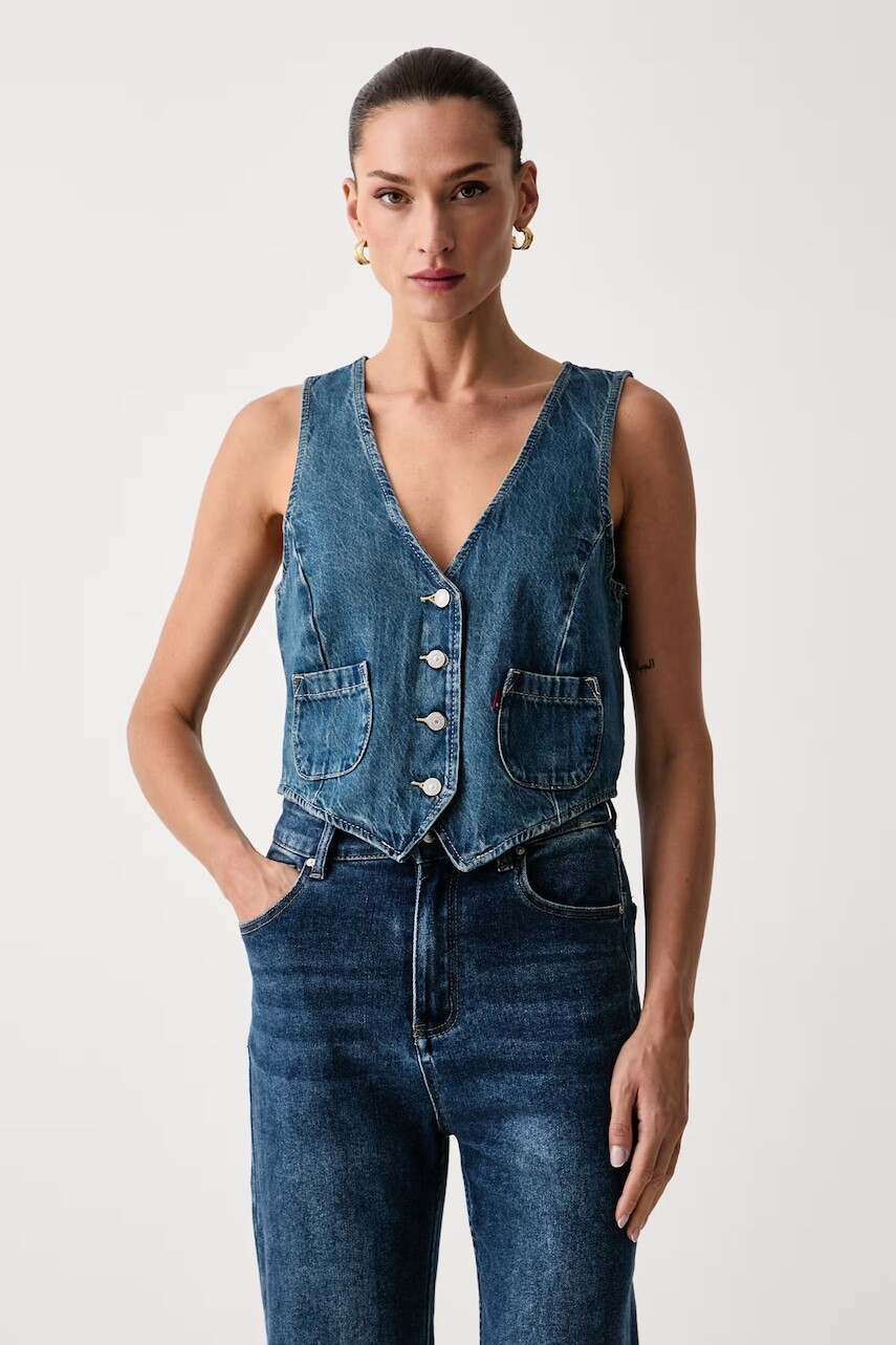 Levi's vesta dámska rifľová TAILORED DENIM