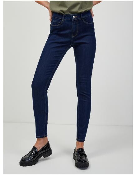 Tmavomodré push up skinny fit džínsy