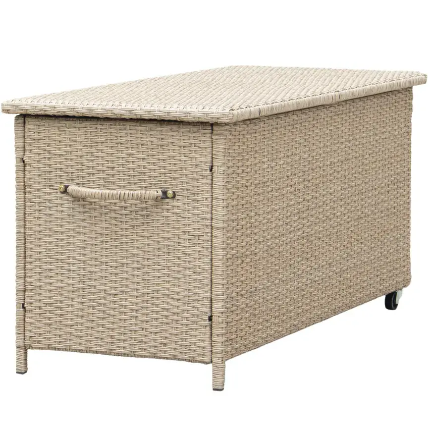 Záhradný box Tejn z technorattanu 55x64x136 prírodná farba