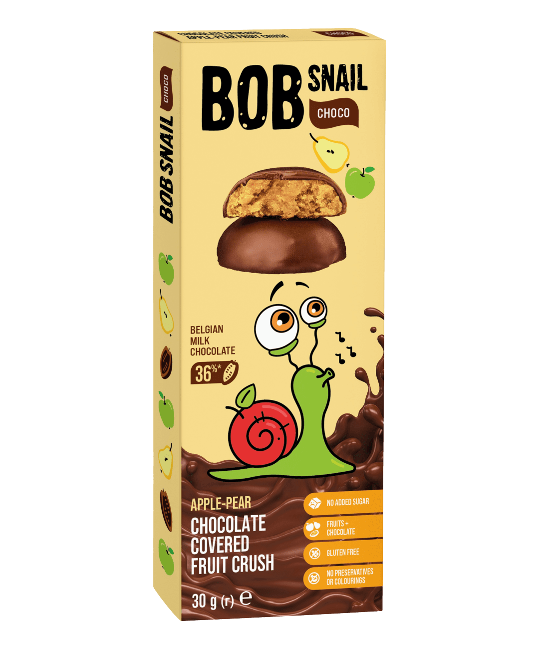 ŠNEK BOB V mliečnej čokoláde jablko-hruška 30 g