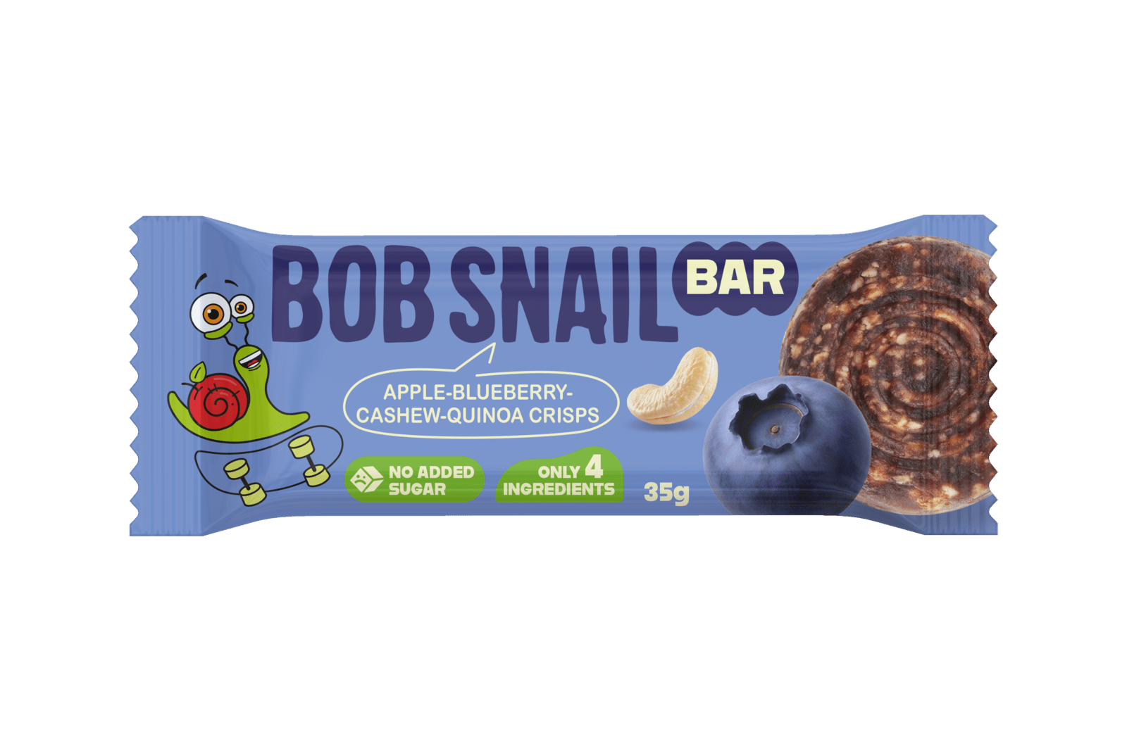 ŠNEK BOB Ovocná tyčinka jablko-čučoriedka s kešu a quinoou 35 g