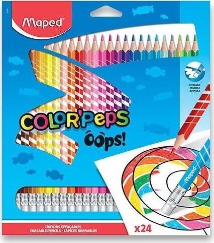 MAPED Color'Peps Oops bezdrevové s gumou 24 farieb
