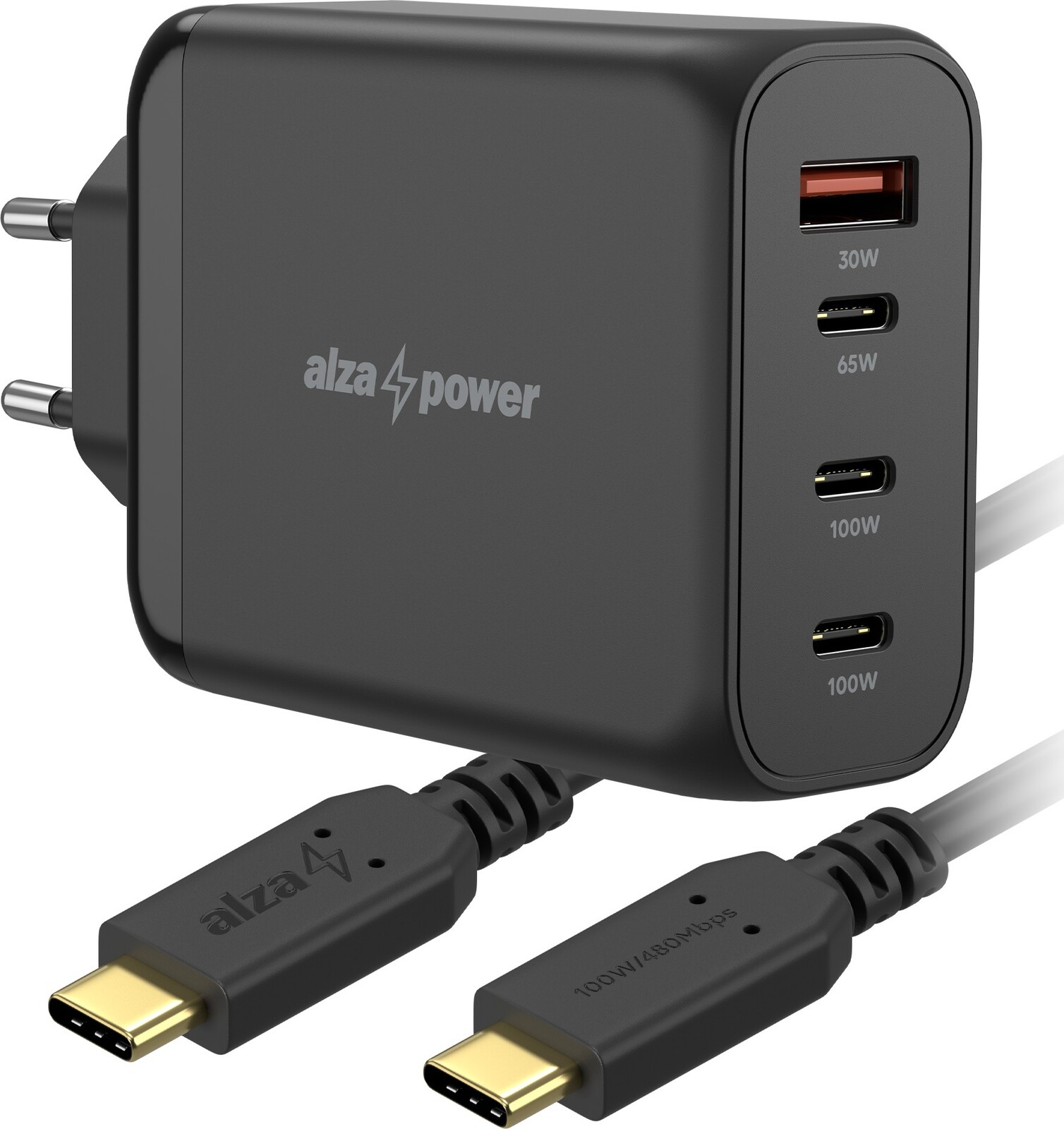 AlzaPower Ultimate X630 100W Čierna + Core USB-C 2.0 100 W 2m čierny