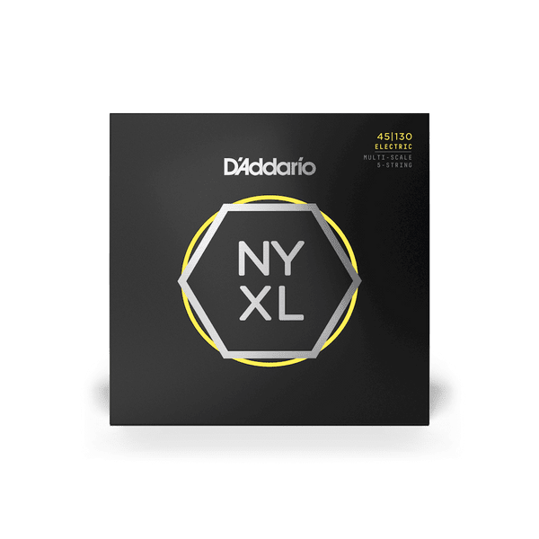 D'addario 45-130 Regular Light 5-String, Multiscale, NYXL Bass Guitar Strings