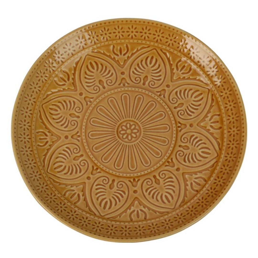 Plytký kameninový tanier LOLO 26,5 cm zlatý