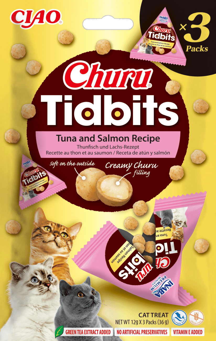 Maškrty Churu Tidbits Salmon Recipe 3×12 g