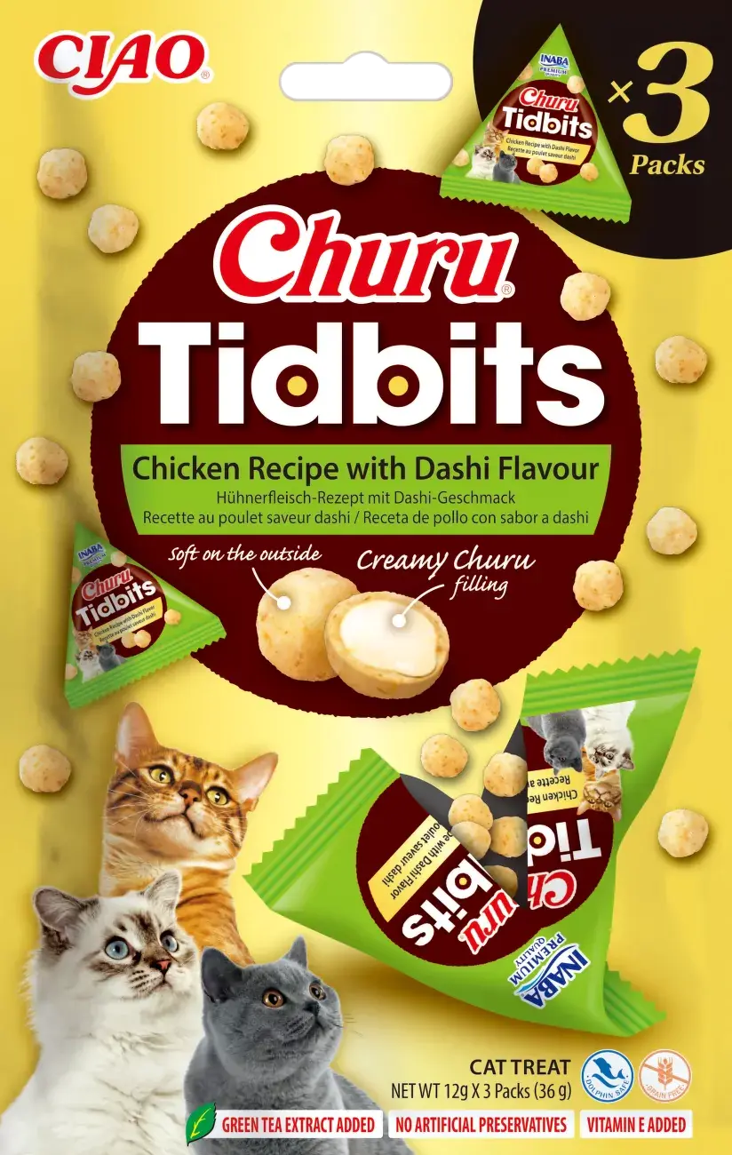 Maškrty Churu Tidbits Chicken with Dashi flavor Recipe 3×12 g
