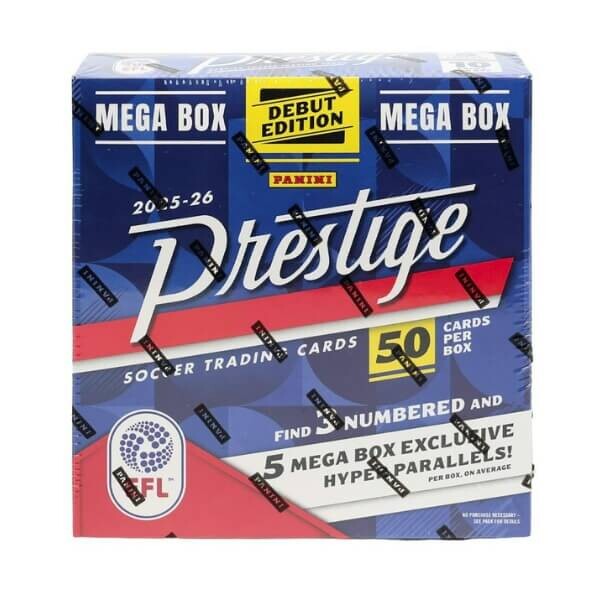 Panini 2025-2026 Panini Prestige EFL Soccer International Mega Box - futbalové karty