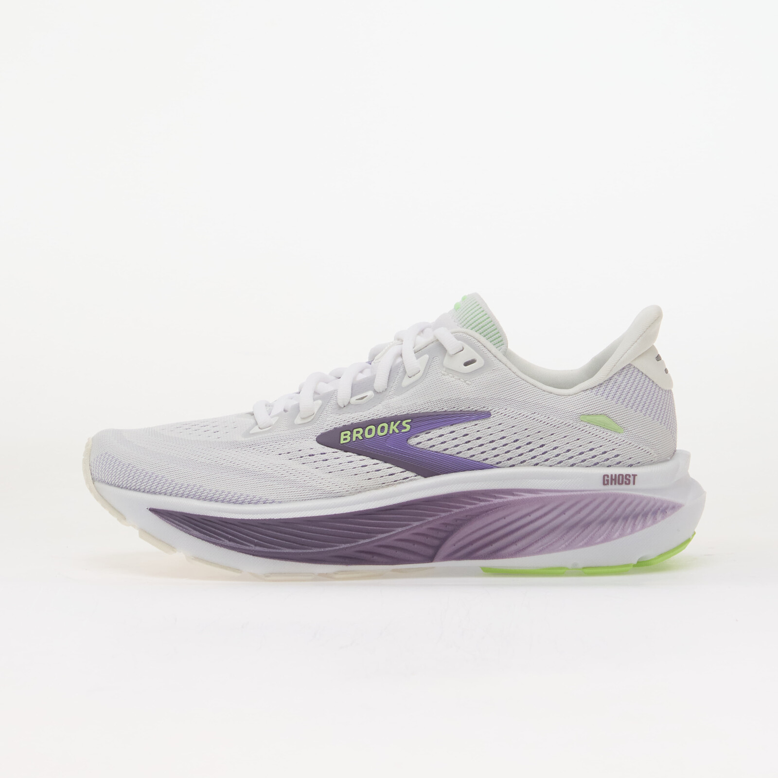 Brooks Ghost 18 White/ Purple Hebe/ Green 9.5