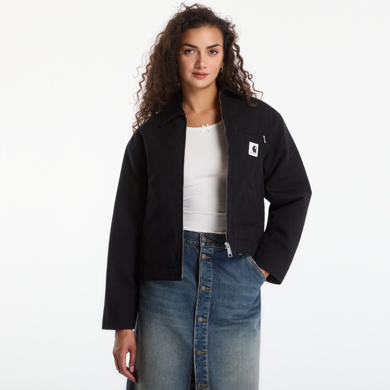 Bunda Carhartt WIP W' OG Detroit Jacket Black/ Black Rinsed L