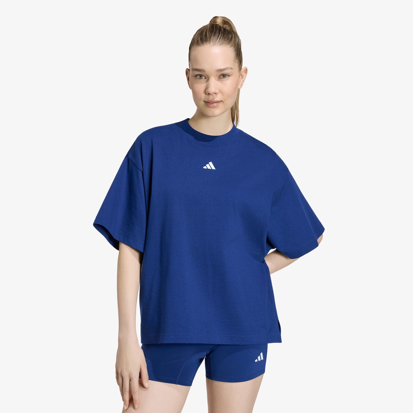 Tričko adidas 3 Stripes Studio Boyfriend Tee Dark Blue M