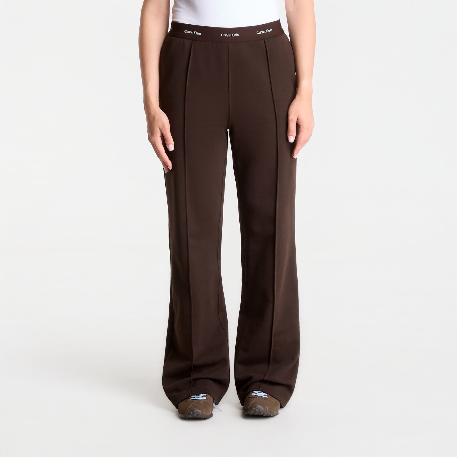 Tepláky Calvin Klein Jeans Terry Logo Waistband Track Pant Dark Coffee XS