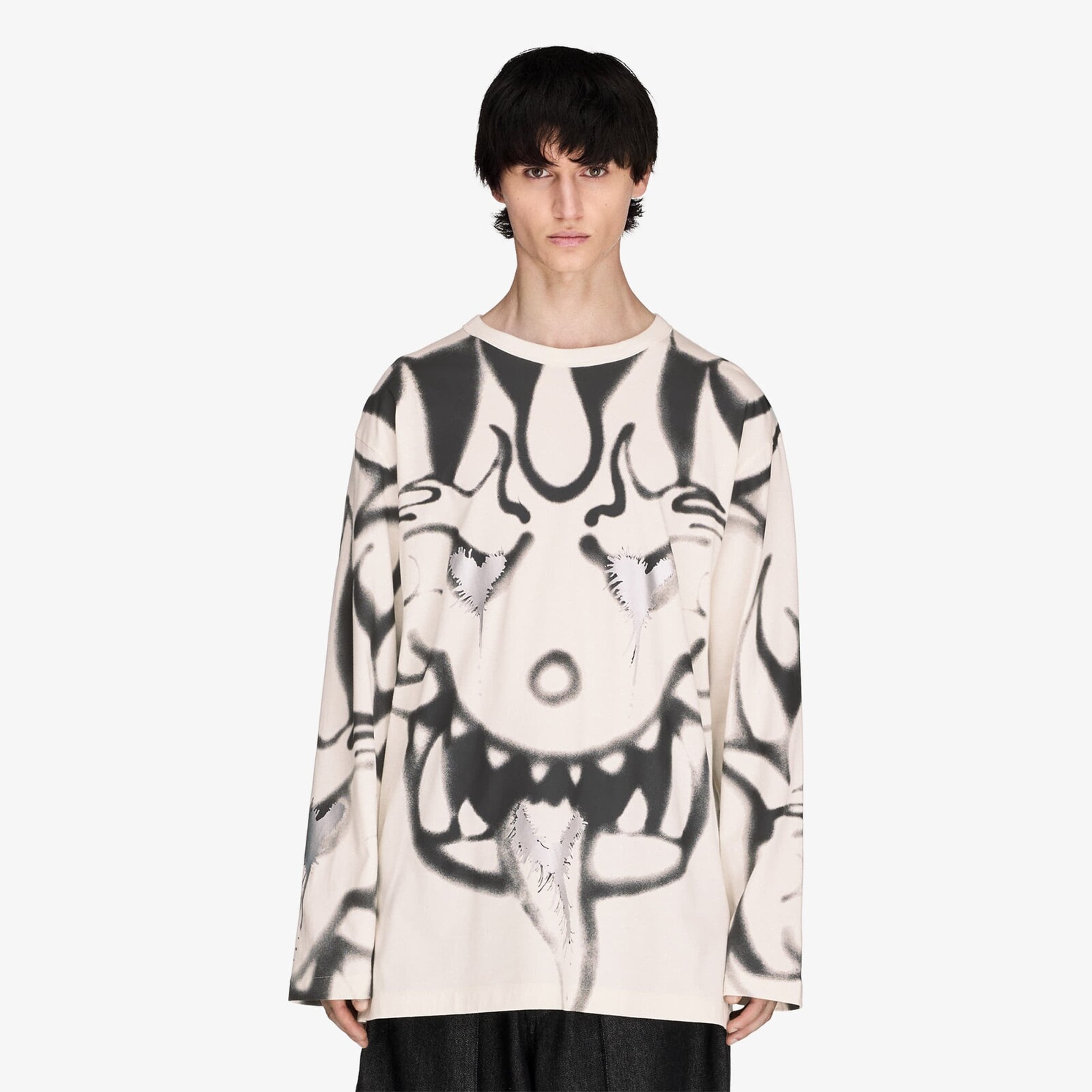 Tričko Y-3 Chito Graphic Long Sleeve Tee UNISEX Chalk White XS