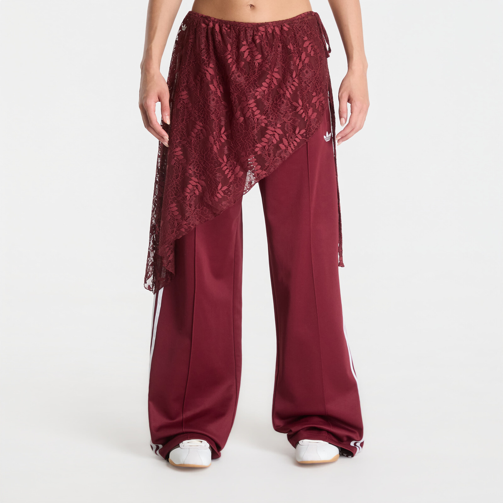 Tepláky adidas 2In1 Firebird Loose Track Pants With Lace Skirt Shadow Red L