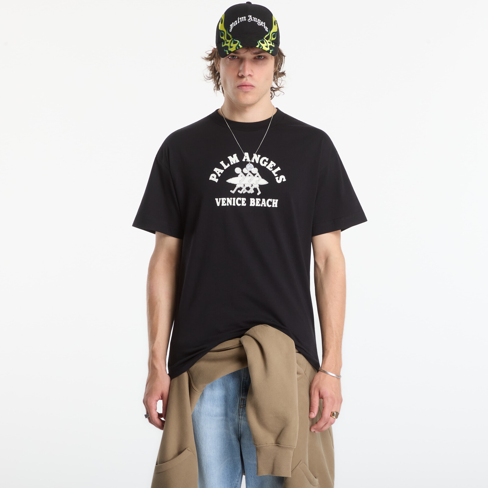Tričko Palm Angels Surf Men Regular Tee Black/ Off White L