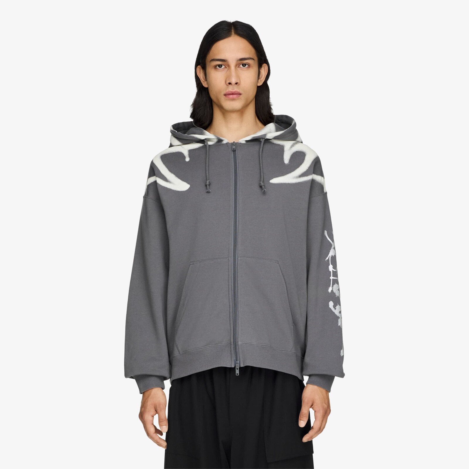 Mikina Y-3 Chito Graphic French Terry Zip Hoodie UNISEX Grey Five XL