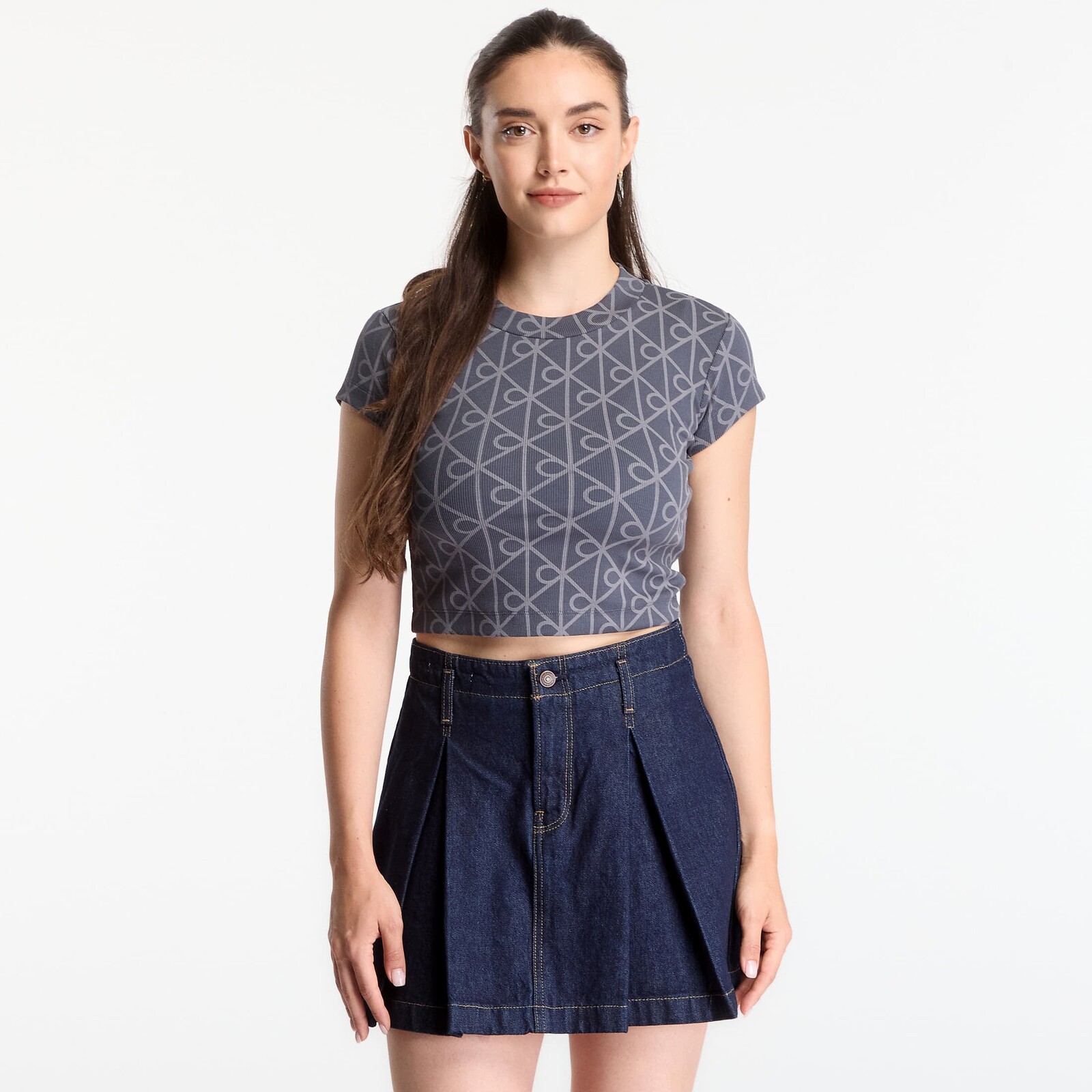 Tričko Calvin Klein Jeans A- Monologo Baby Tee Ebony M