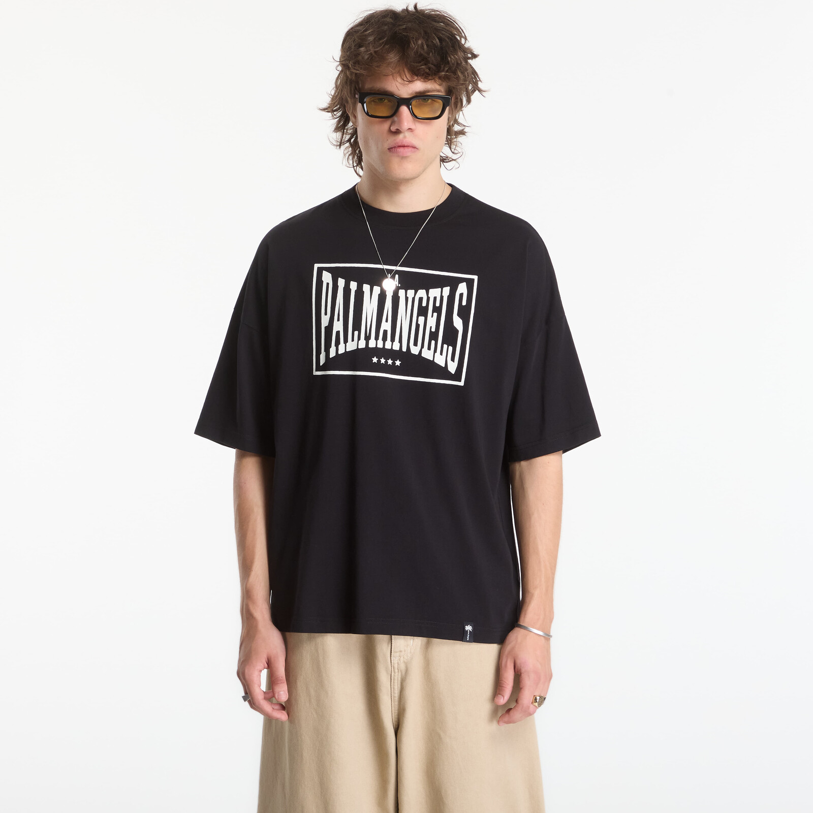 Tričko Palm Angels Vintage Box Logo Loose Tee Black/ Off White S