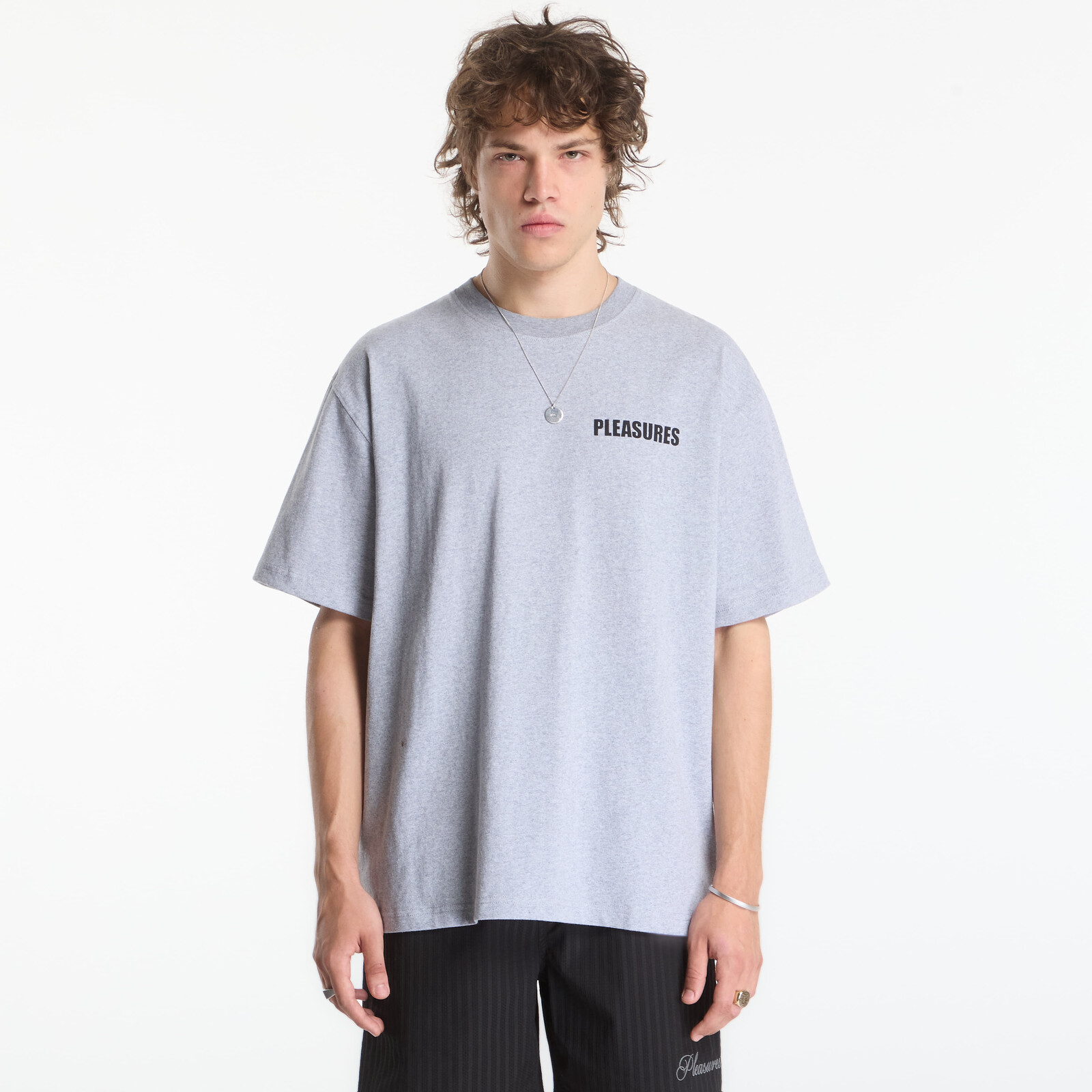 Tričko PLEASURES Impact Heavyweight Shirt Grey Melange L