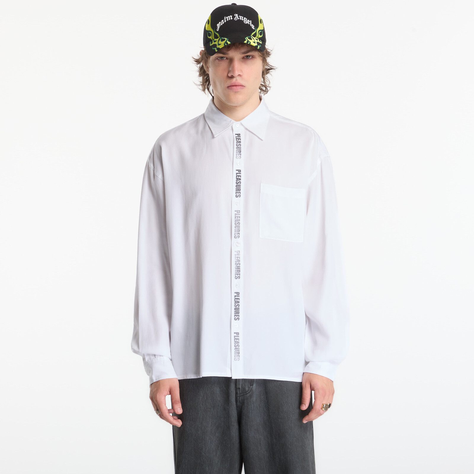 Košeľa PLEASURES Impact Button Up White L