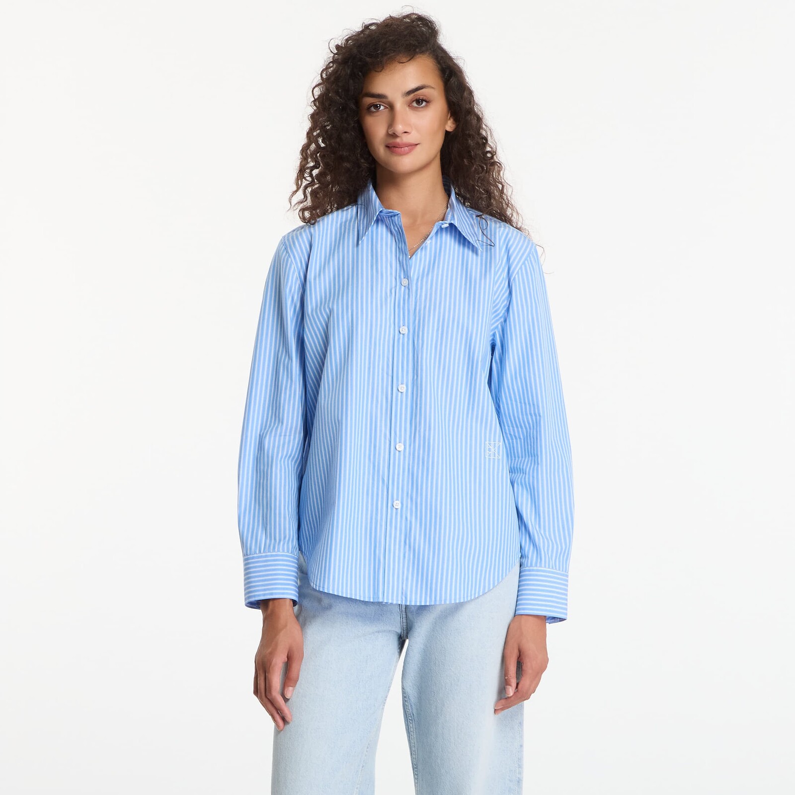 Košeľa Calvin Klein Yarndye Cotton Poplin Regular Shirt Angel Hair Stripe Marina Brilliant XS