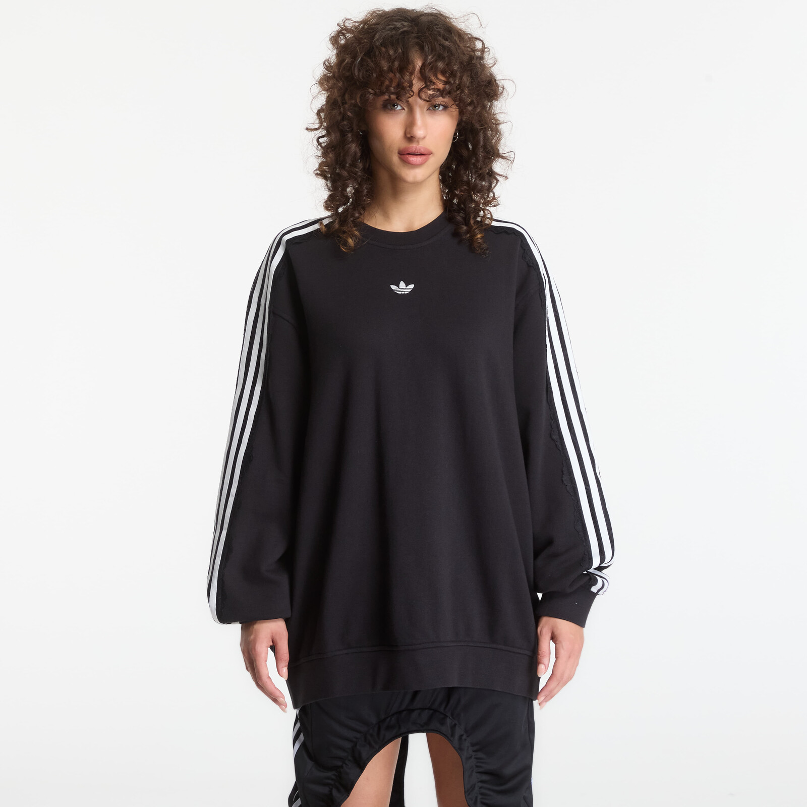 Mikina adidas Lace 3 Stripes Crew Black S